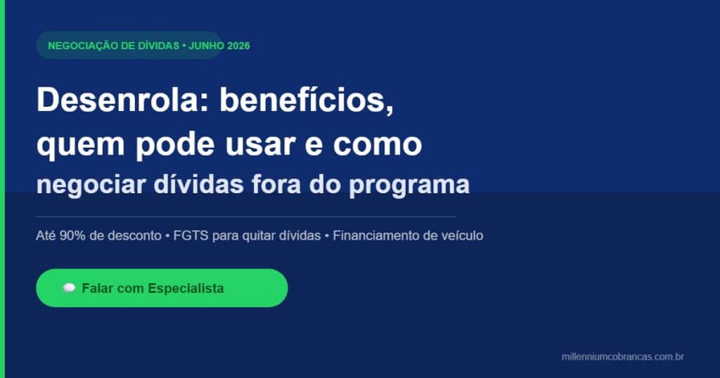 Desenrola — negociar dívidas com até 90% de desconto | Millennium Cobranças