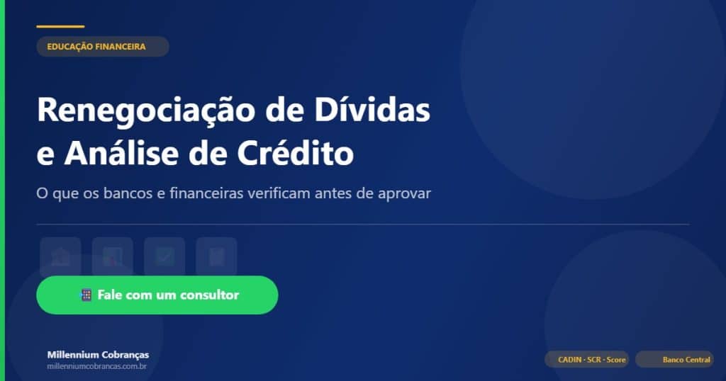 Renegociação de dívidas e análise de crédito — Millennium Cobranças