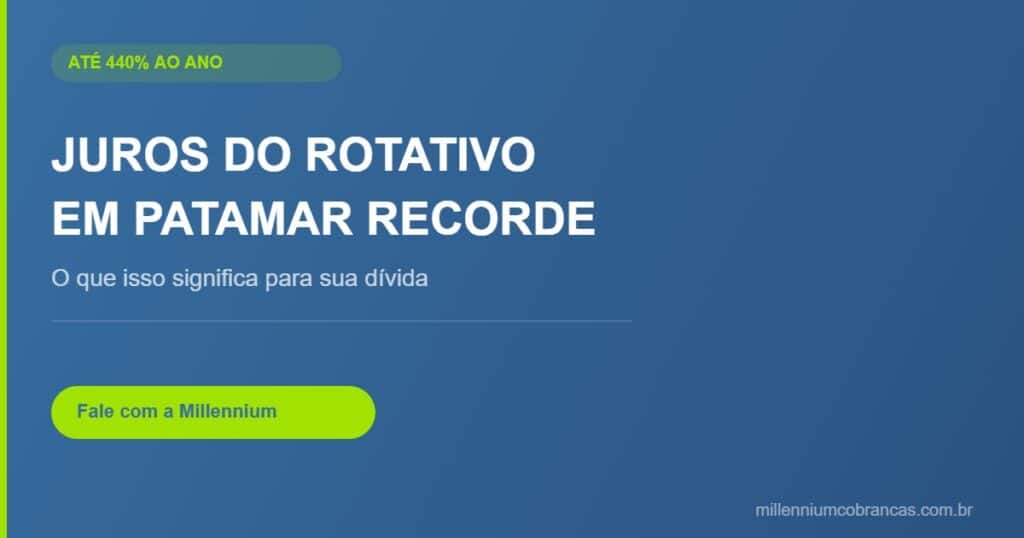 Juros do rotativo do cartão de crédito em patamar recorde — Millennium Cobranças